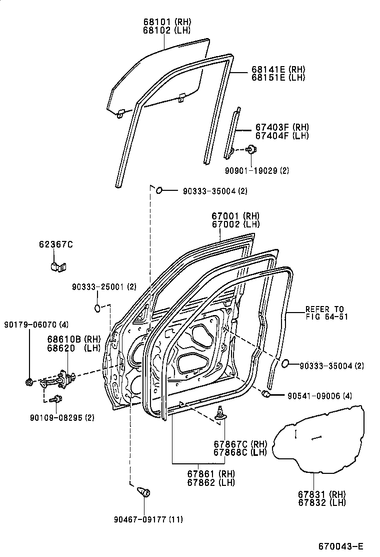  LAND CRUISER PRADO |  FRONT DOOR PANEL GLASS