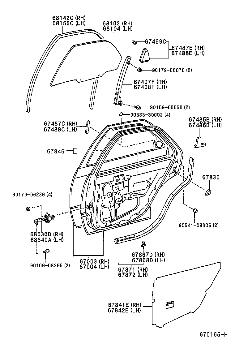  MARK 2 WG |  REAR DOOR PANEL GLASS