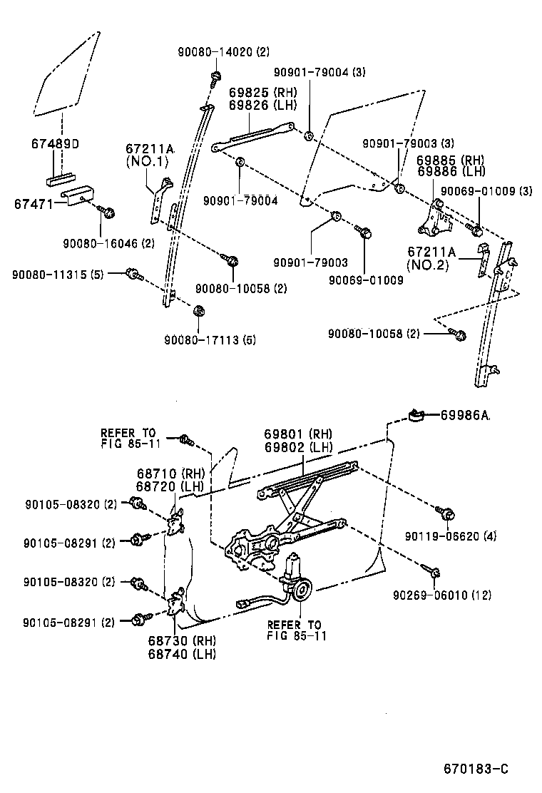  CYNOS |  FRONT DOOR WINDOW REGULATOR HINGE