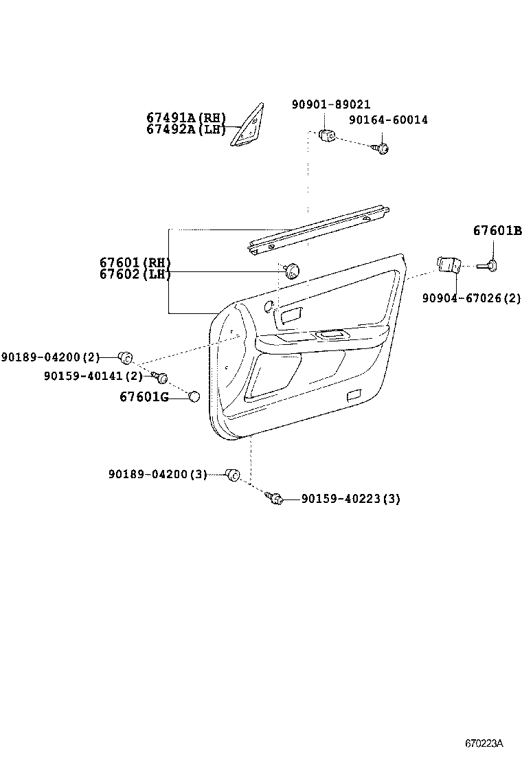  MARK 2 |  FRONT DOOR PANEL GLASS