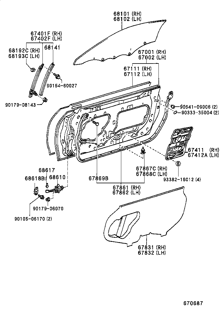  SUPRA |  FRONT DOOR PANEL GLASS