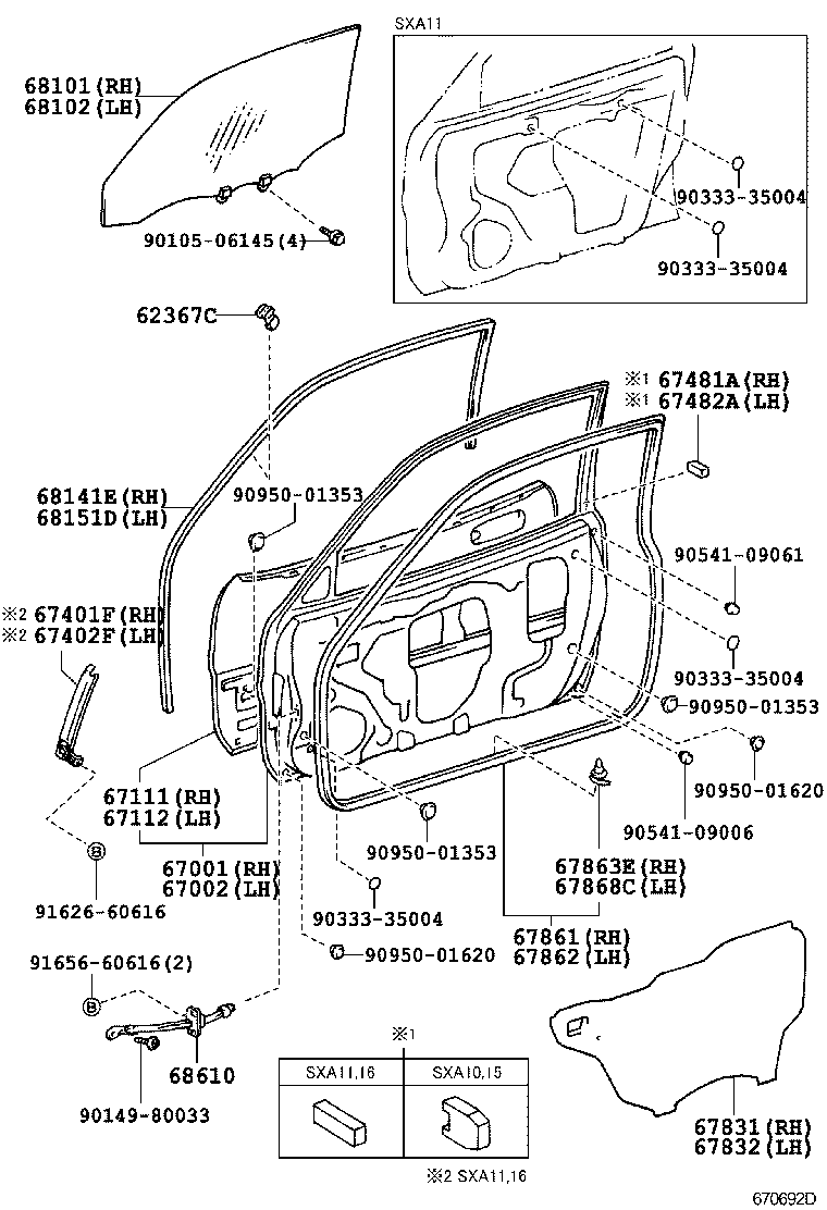  RAV4 |  FRONT DOOR PANEL GLASS