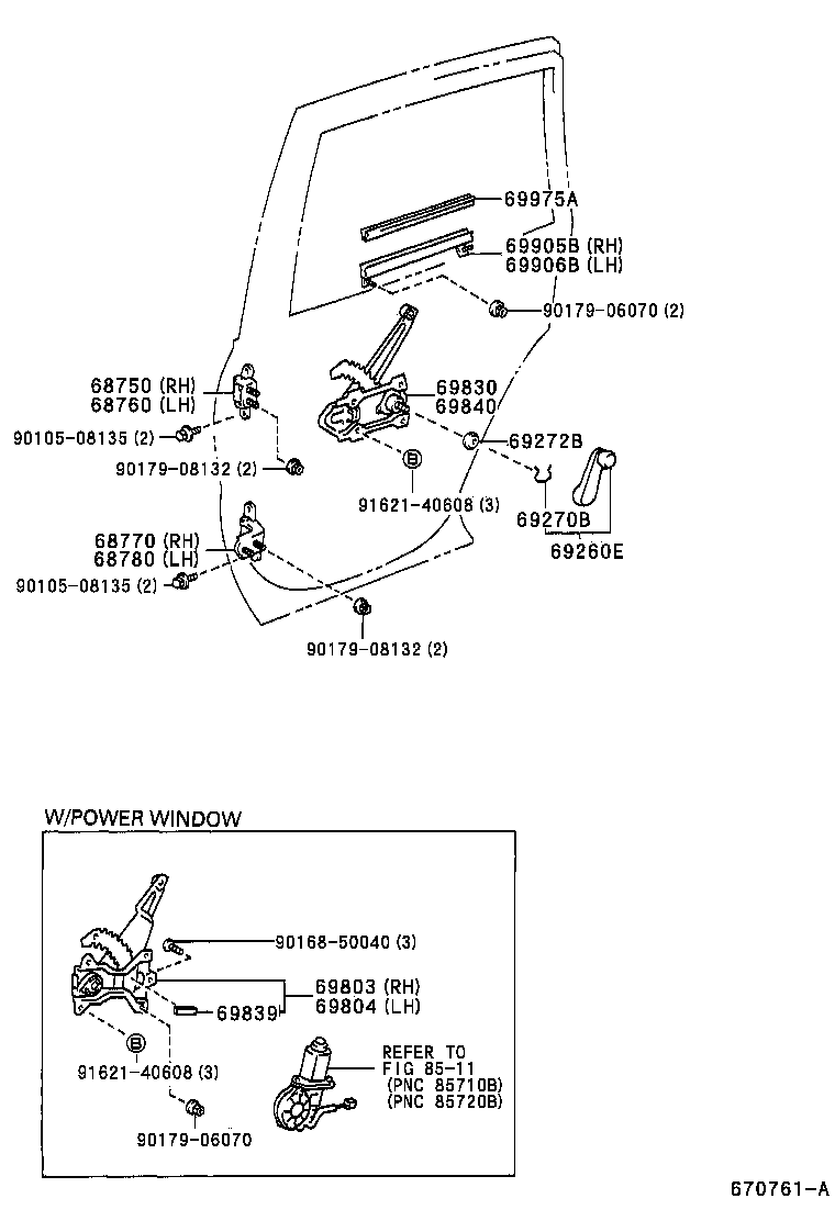  RAV4 |  REAR DOOR WINDOW REGULATOR HINGE