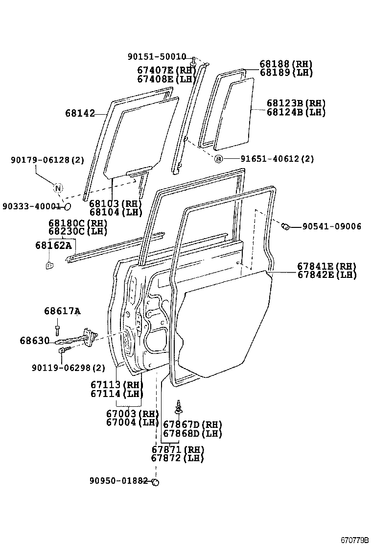  LAND CRUISER S T H T |  REAR DOOR PANEL GLASS
