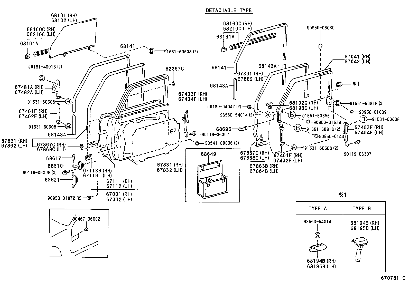  LAND CRUISER S T H T |  FRONT DOOR PANEL GLASS