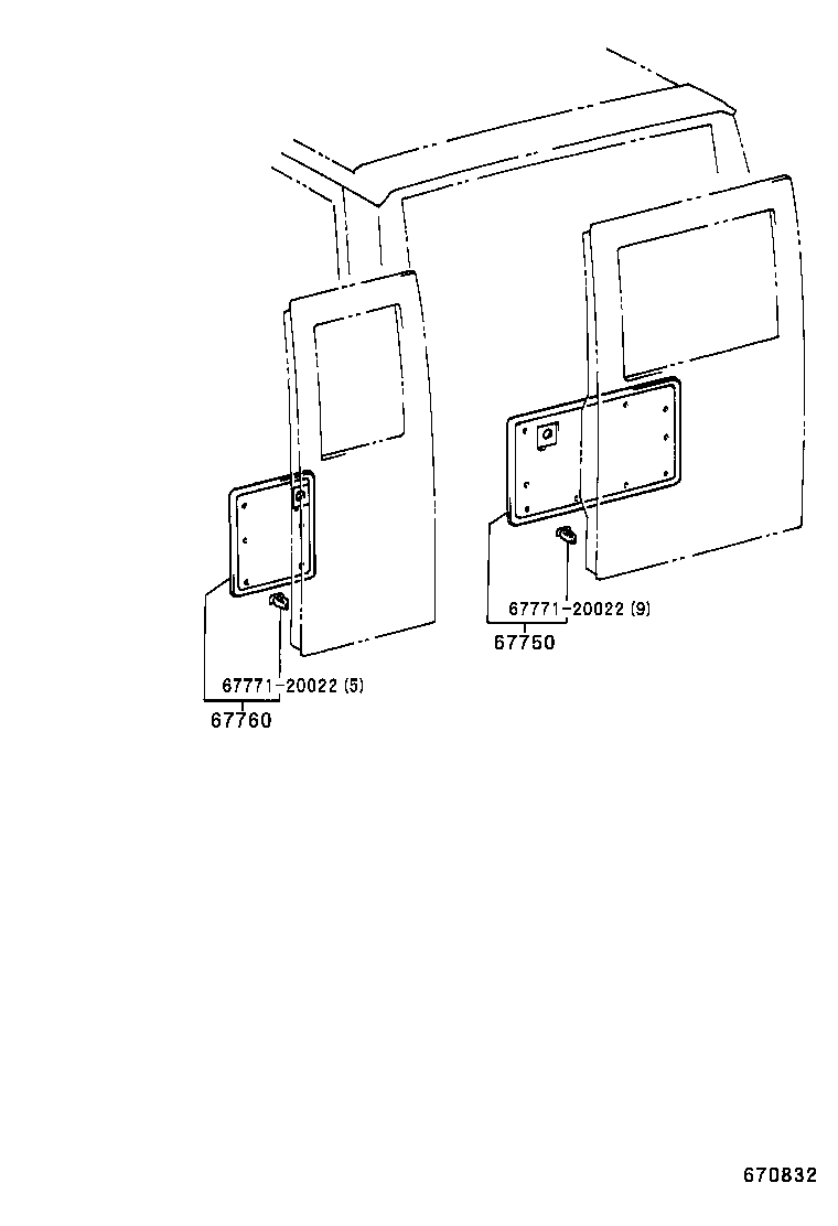  DYNA 200 TOYOACE G25 |  BACK DOOR PANEL GLASS