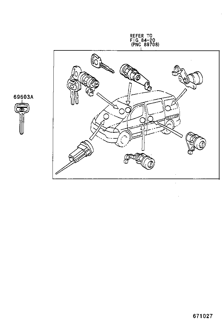  GRANVIA GRAND HIACE |  LOCK CYLINDER SET
