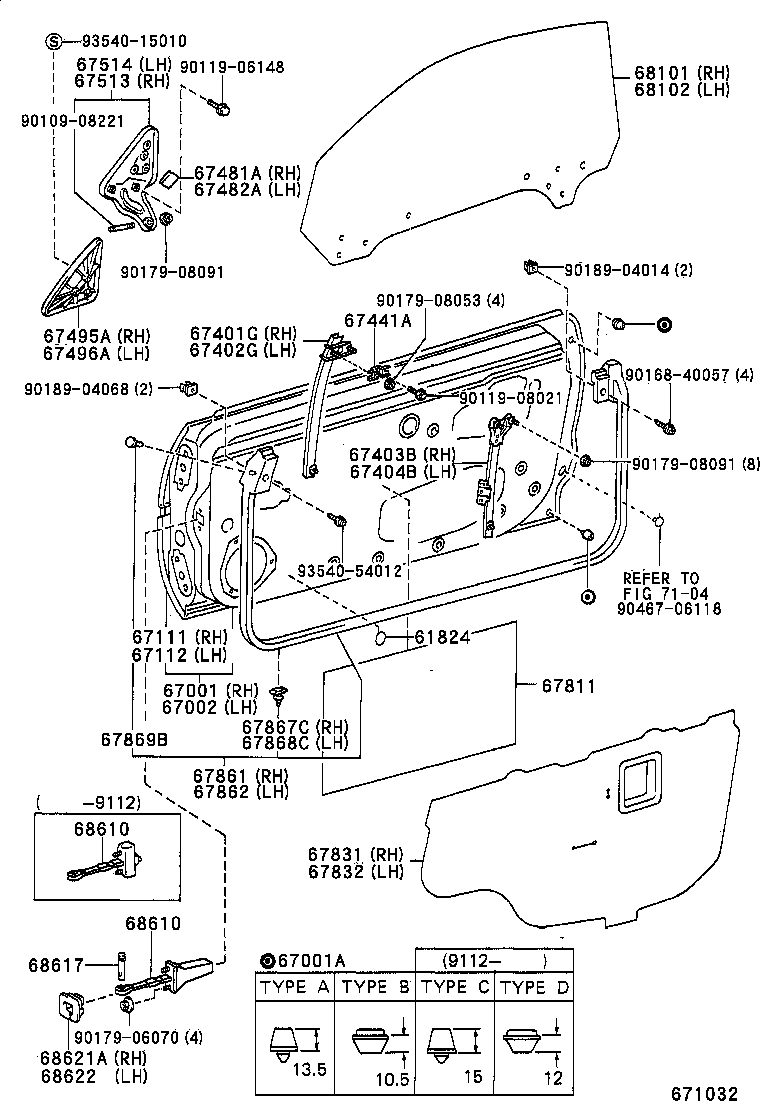  MR2 |  FRONT DOOR PANEL GLASS