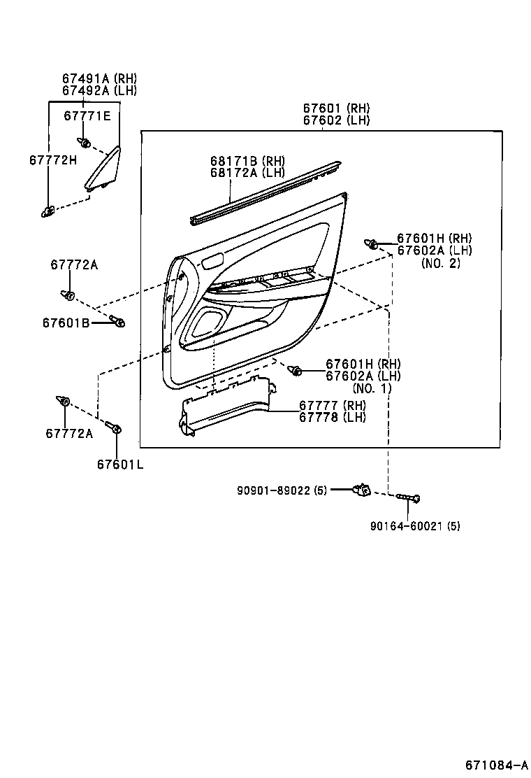  CALDINA |  FRONT DOOR PANEL GLASS