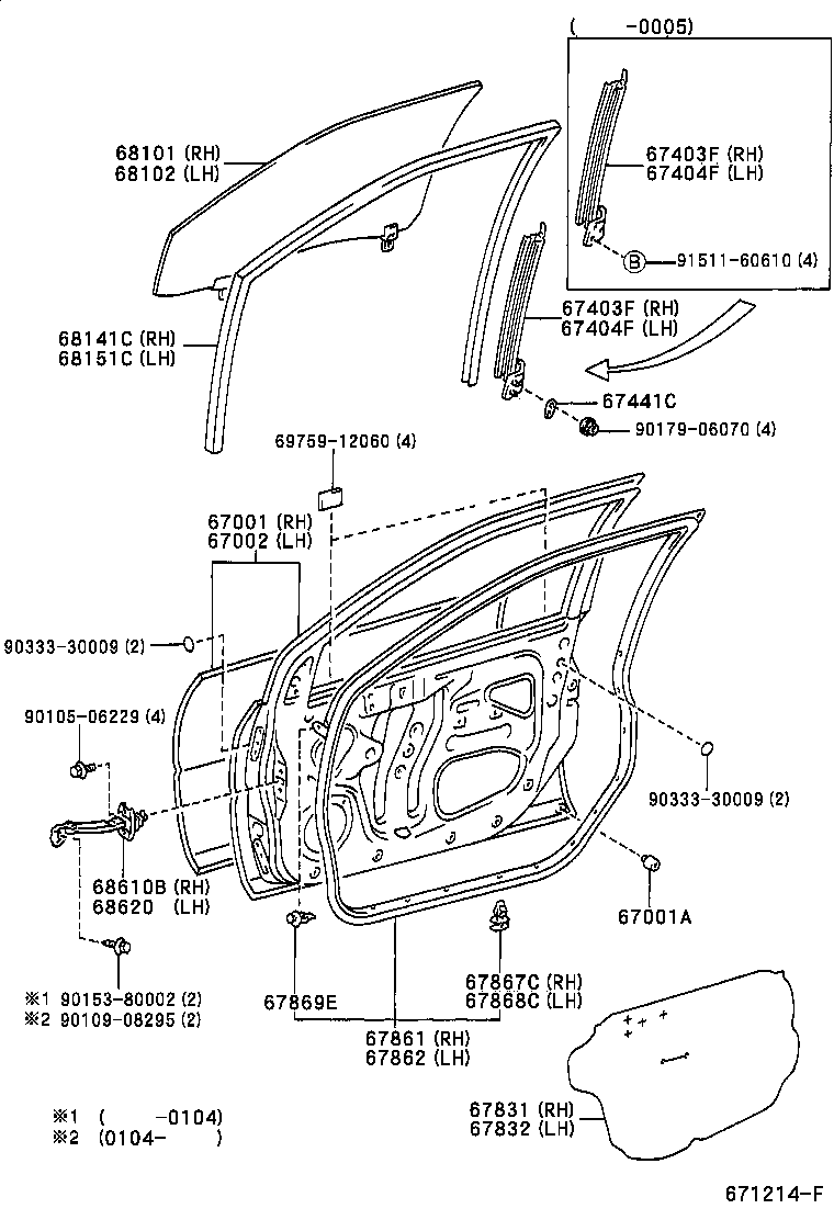  PRIUS |  FRONT DOOR PANEL GLASS
