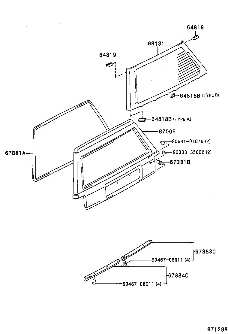 CROWN |  BACK DOOR PANEL GLASS