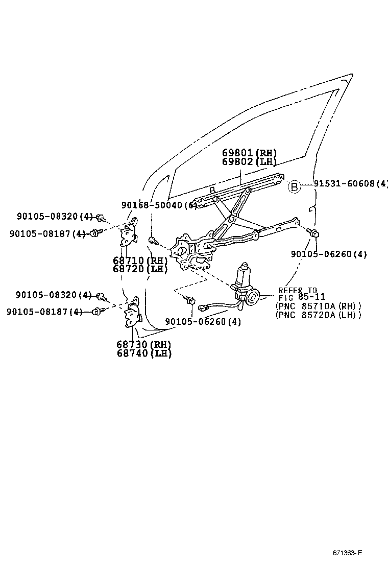  GAIA |  FRONT DOOR WINDOW REGULATOR HINGE