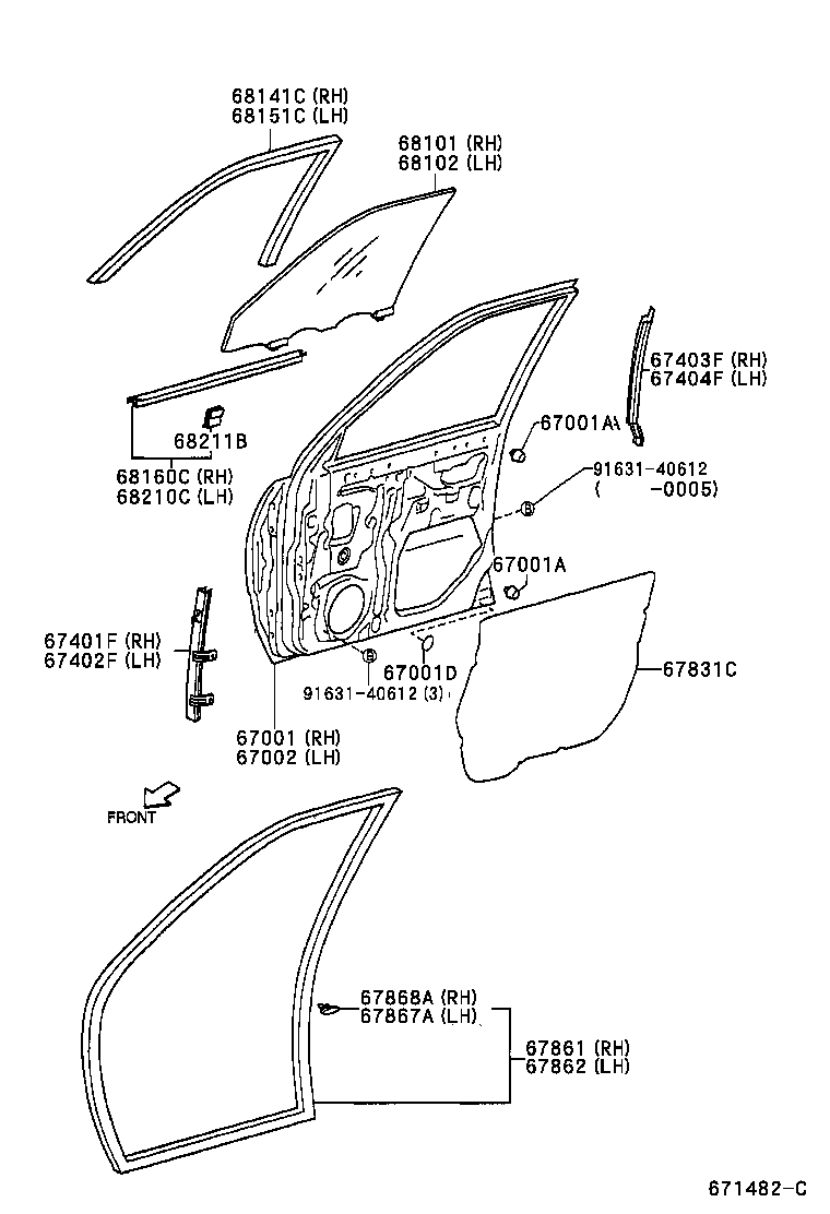  DUET |  FRONT DOOR PANEL GLASS