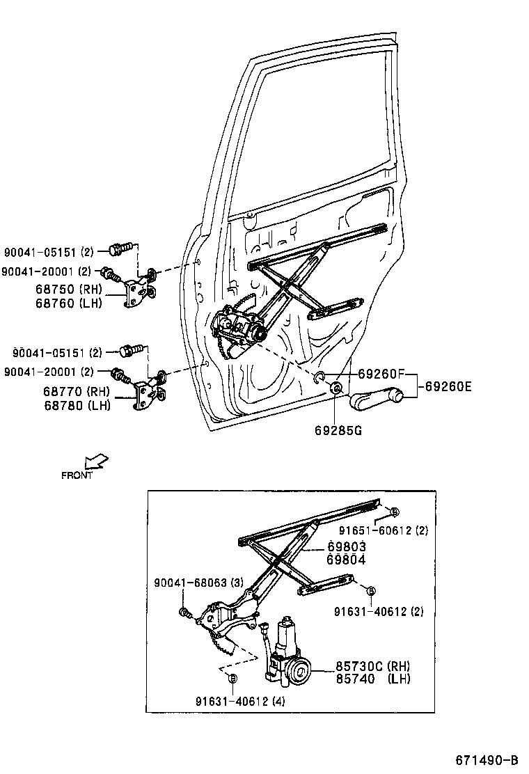  DUET |  REAR DOOR WINDOW REGULATOR HINGE