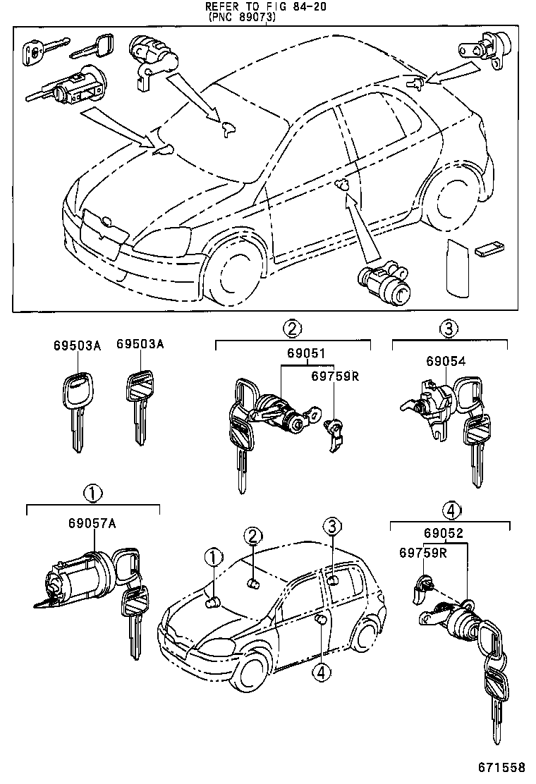  VITZ |  LOCK CYLINDER SET