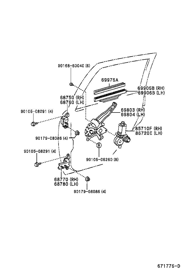  FUN CARGO |  REAR DOOR WINDOW REGULATOR HINGE