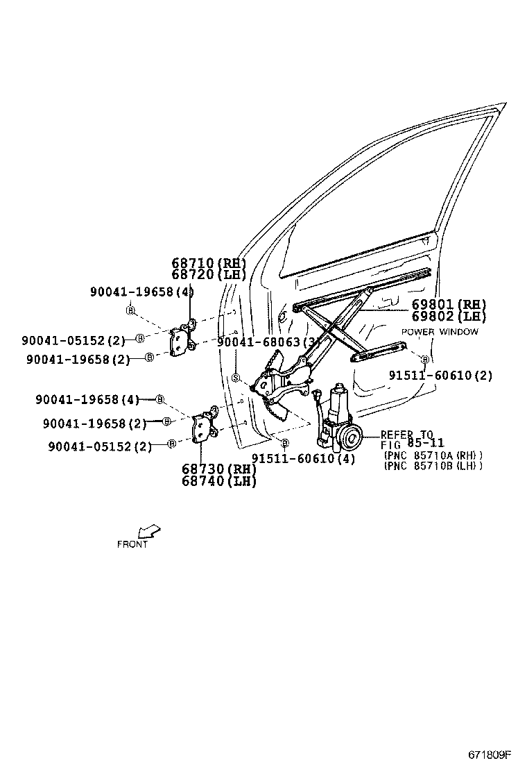  CAMI |  FRONT DOOR WINDOW REGULATOR HINGE