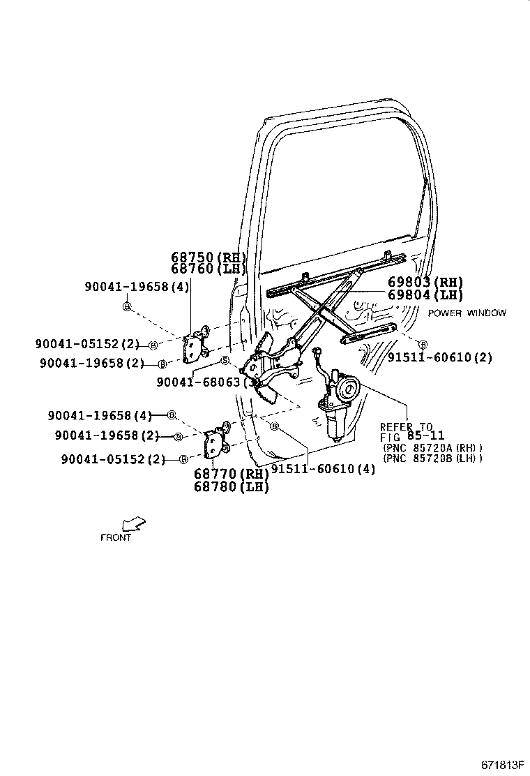  CAMI |  REAR DOOR WINDOW REGULATOR HINGE