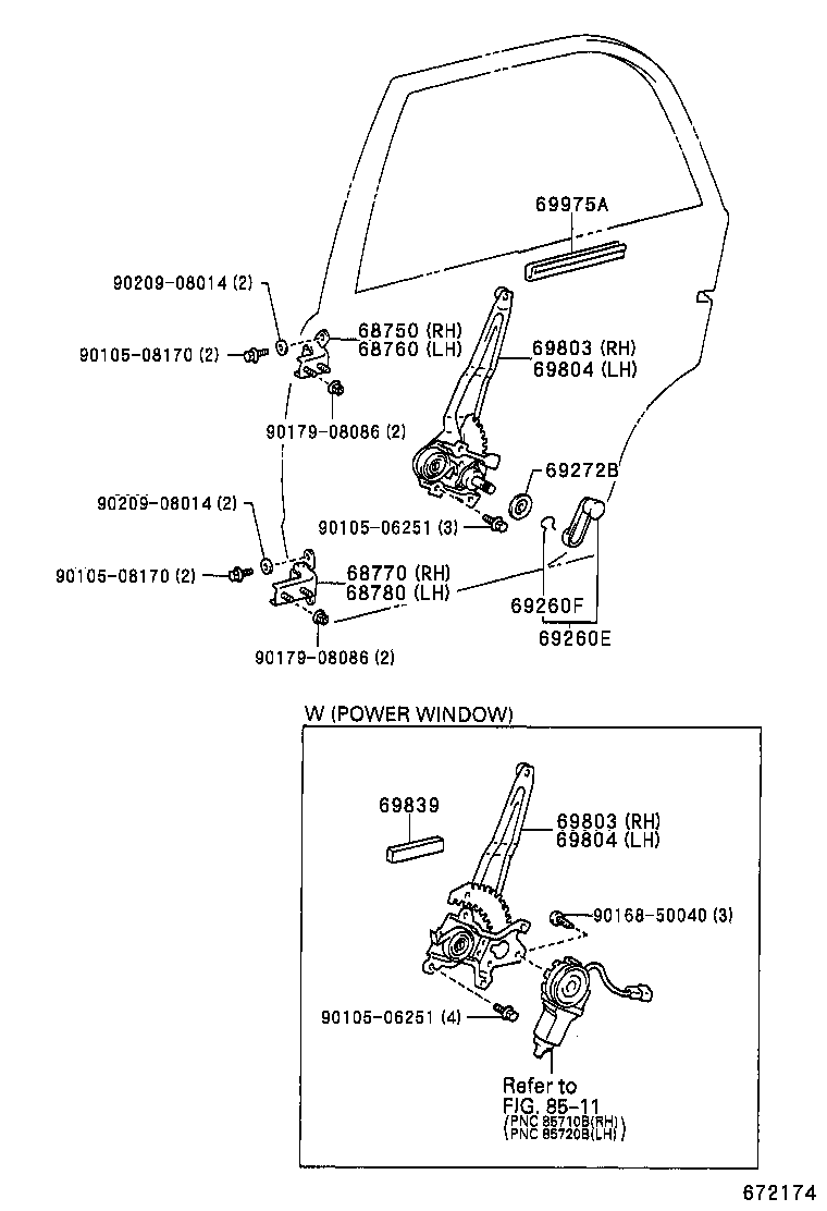  SPRINTER CARIB |  REAR DOOR WINDOW REGULATOR HINGE