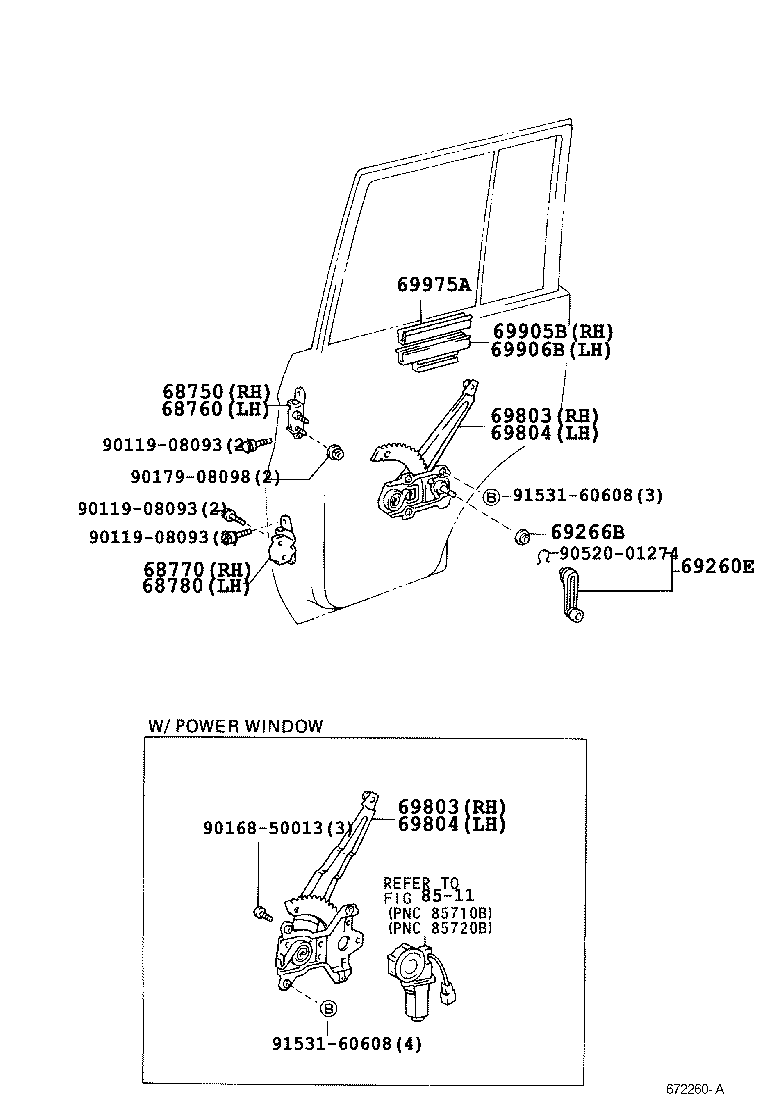  LAND CRUISER S T H T |  REAR DOOR WINDOW REGULATOR HINGE