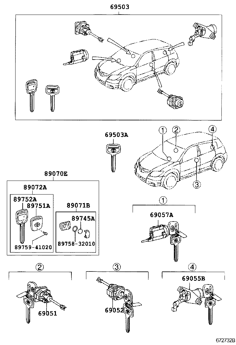  VOLTZ |  LOCK CYLINDER SET