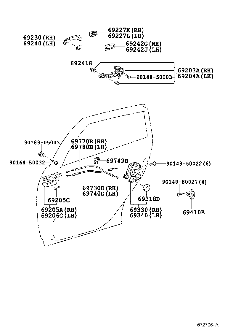  VOLTZ |  REAR DOOR LOCK HANDLE