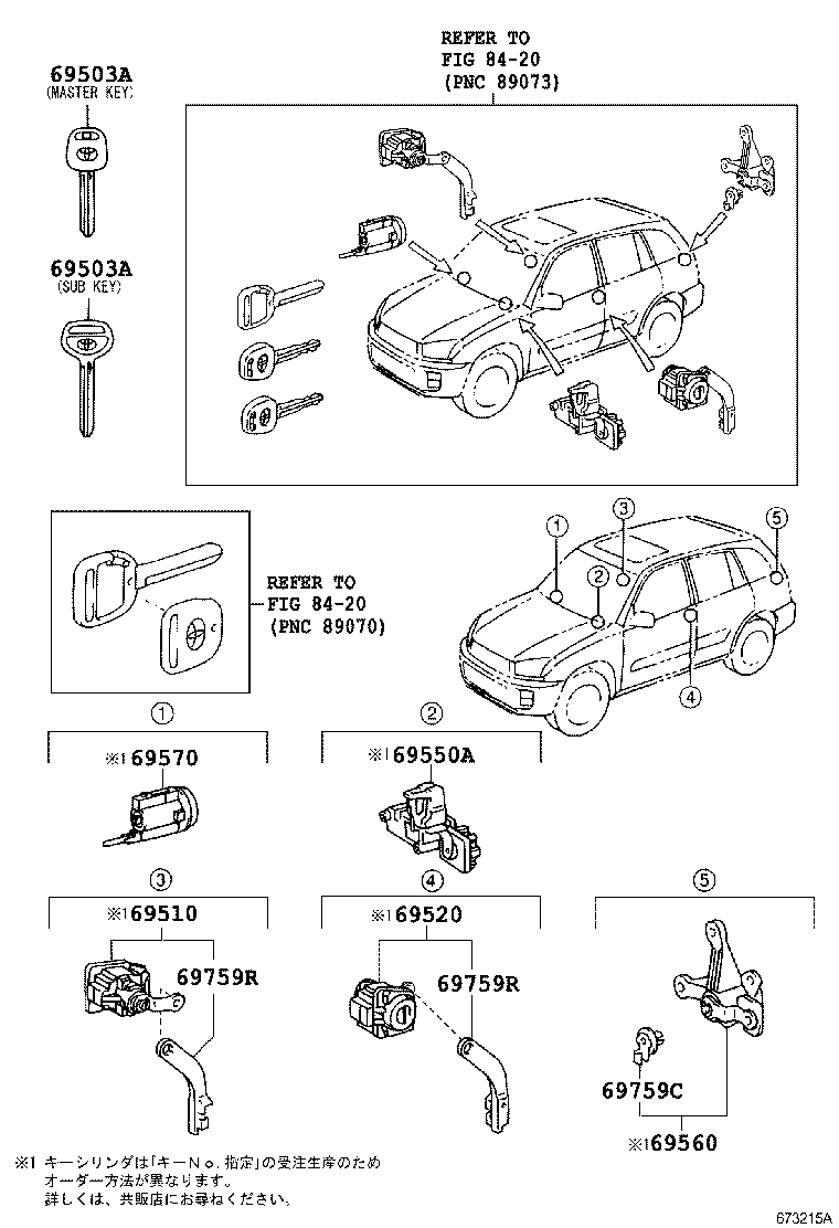  RAV4 J L |  LOCK CYLINDER SET