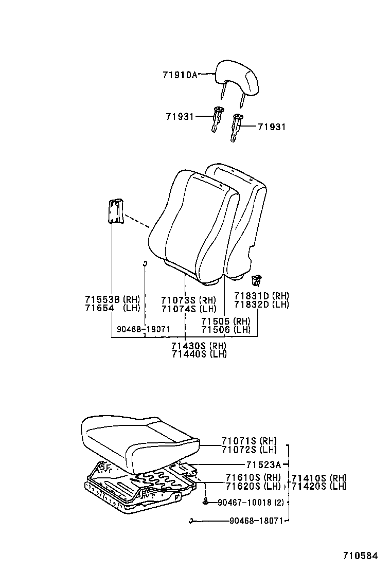  LVN CRE TRN MRN |  FRONT SEAT SEAT TRACK