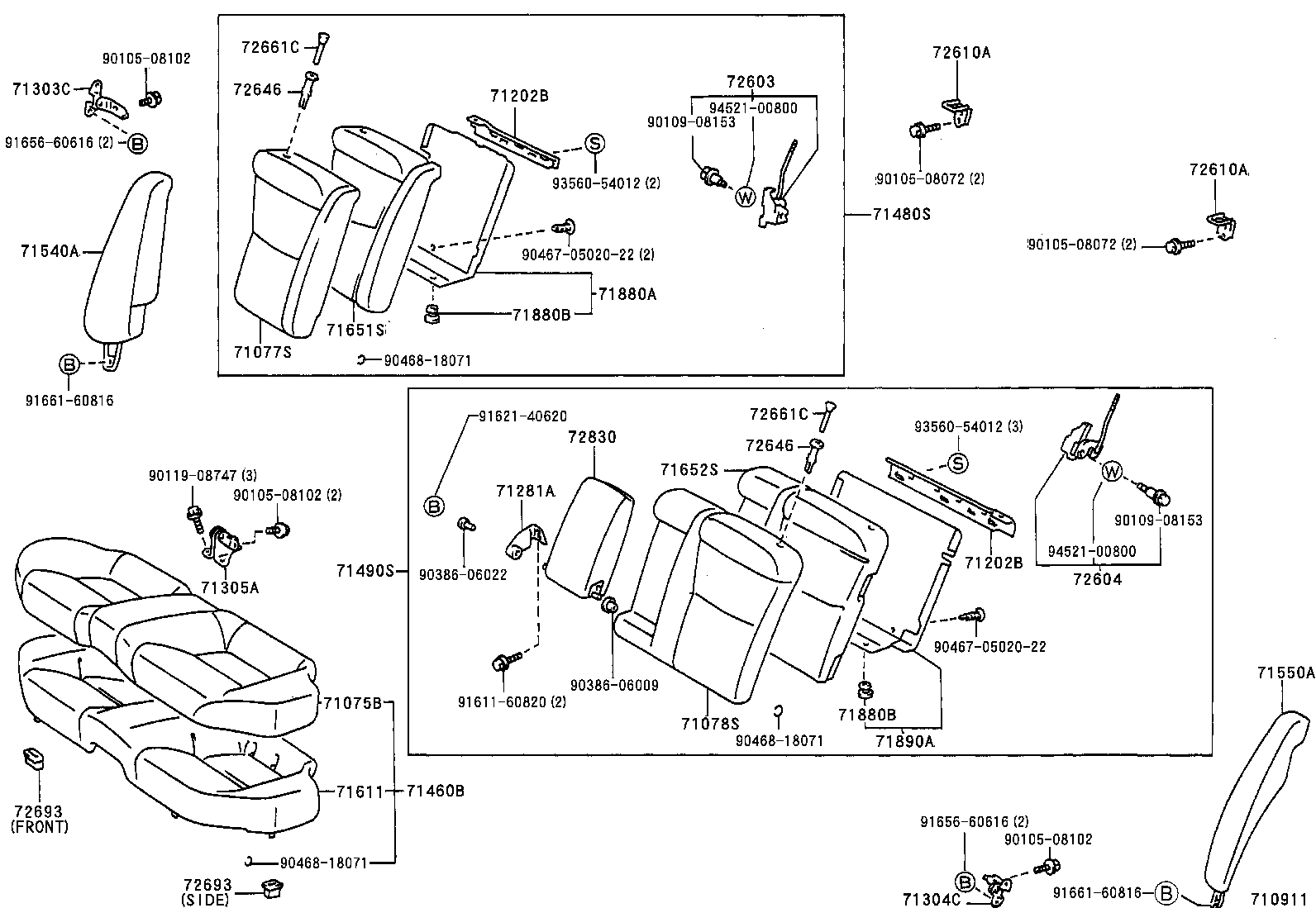  CARINA ED |  REAR SEAT SEAT TRACK