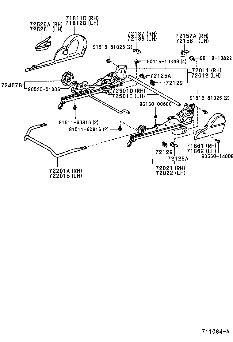  CALDINA |  FRONT SEAT SEAT TRACK