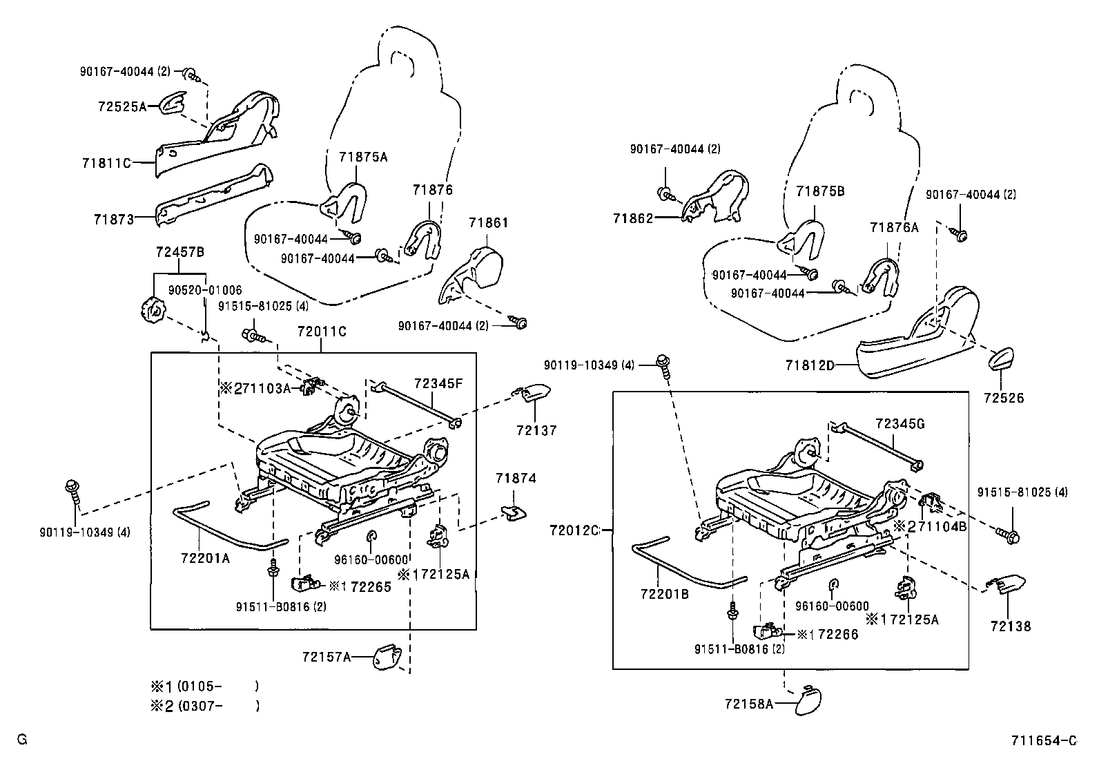  RAV4 J L |  SEAT SEAT TRACK