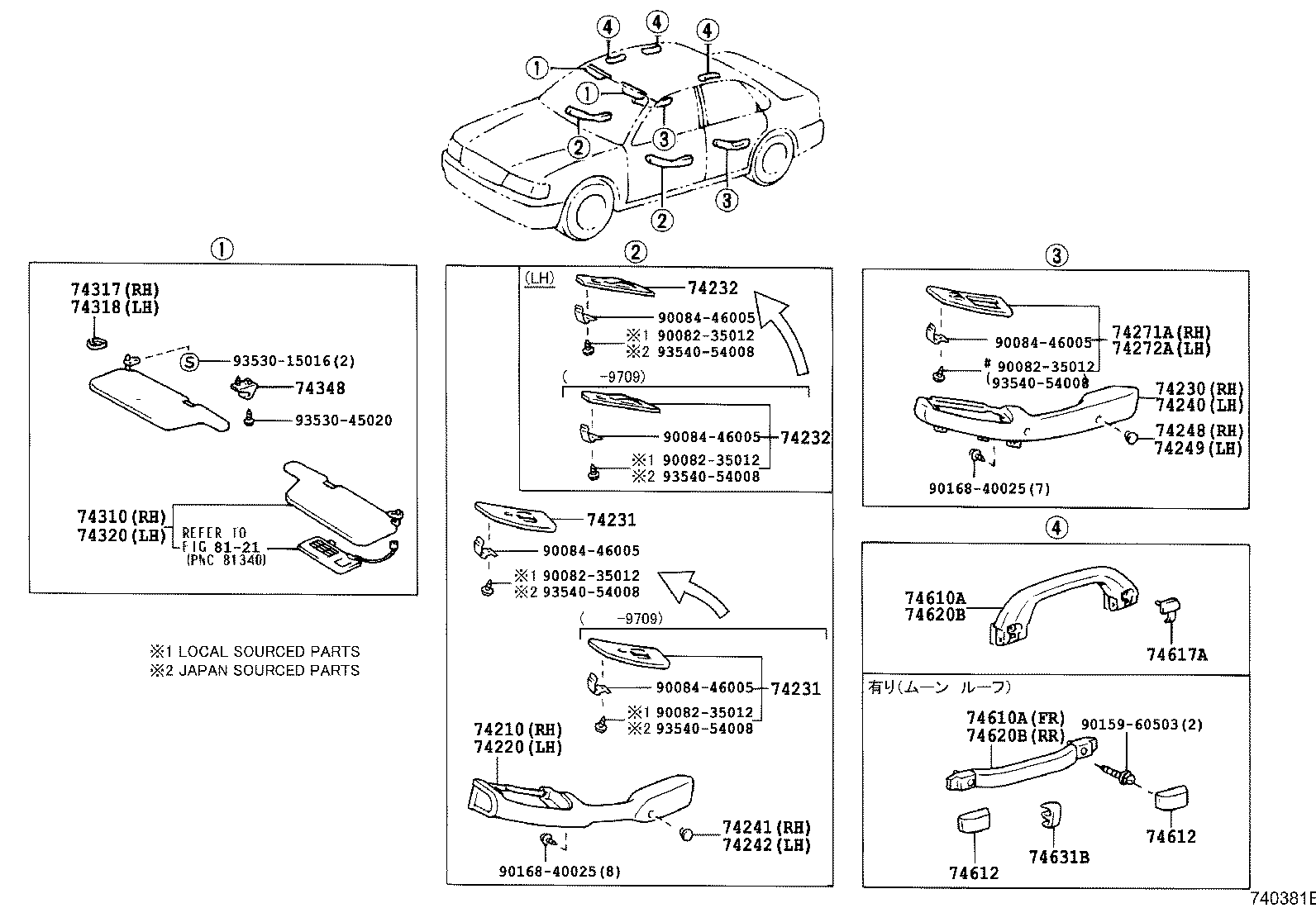  AVALON |  ARMREST VISOR