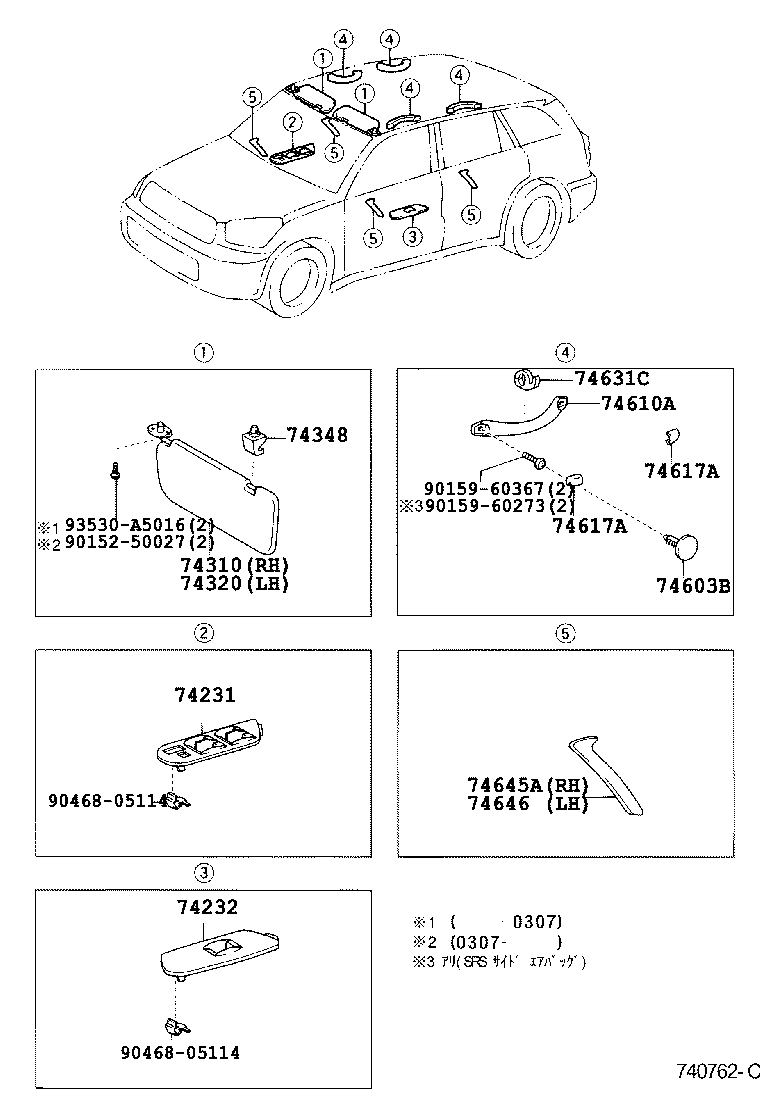  RAV4 J L |  ARMREST VISOR