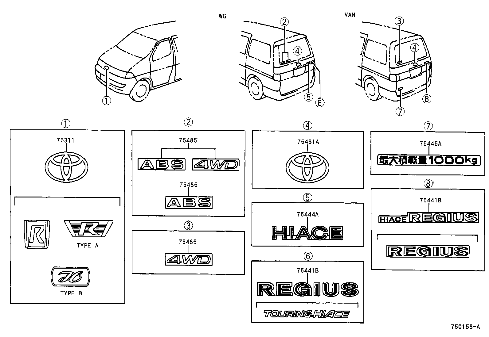  REGIUS TOURING HIACE |  EMBLEM NAME PLATE
