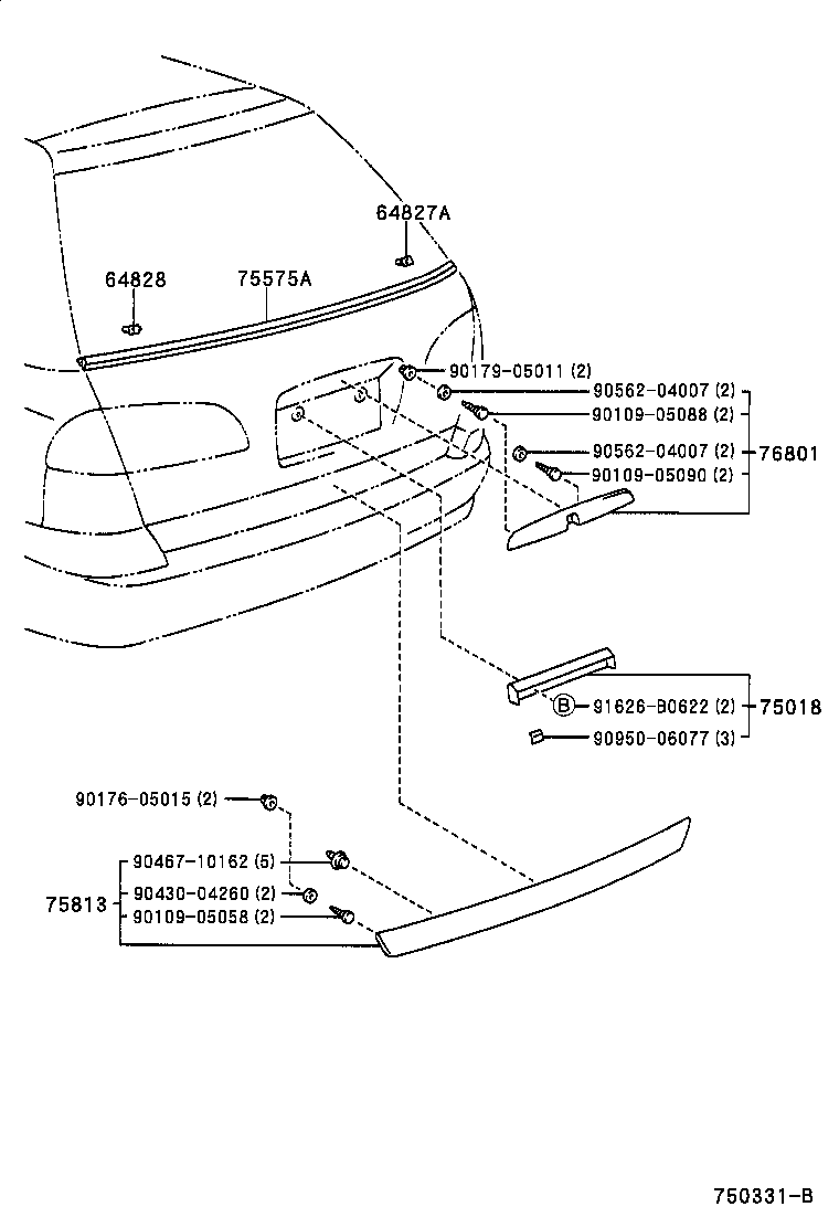  CALDINA |  REAR MOULDING