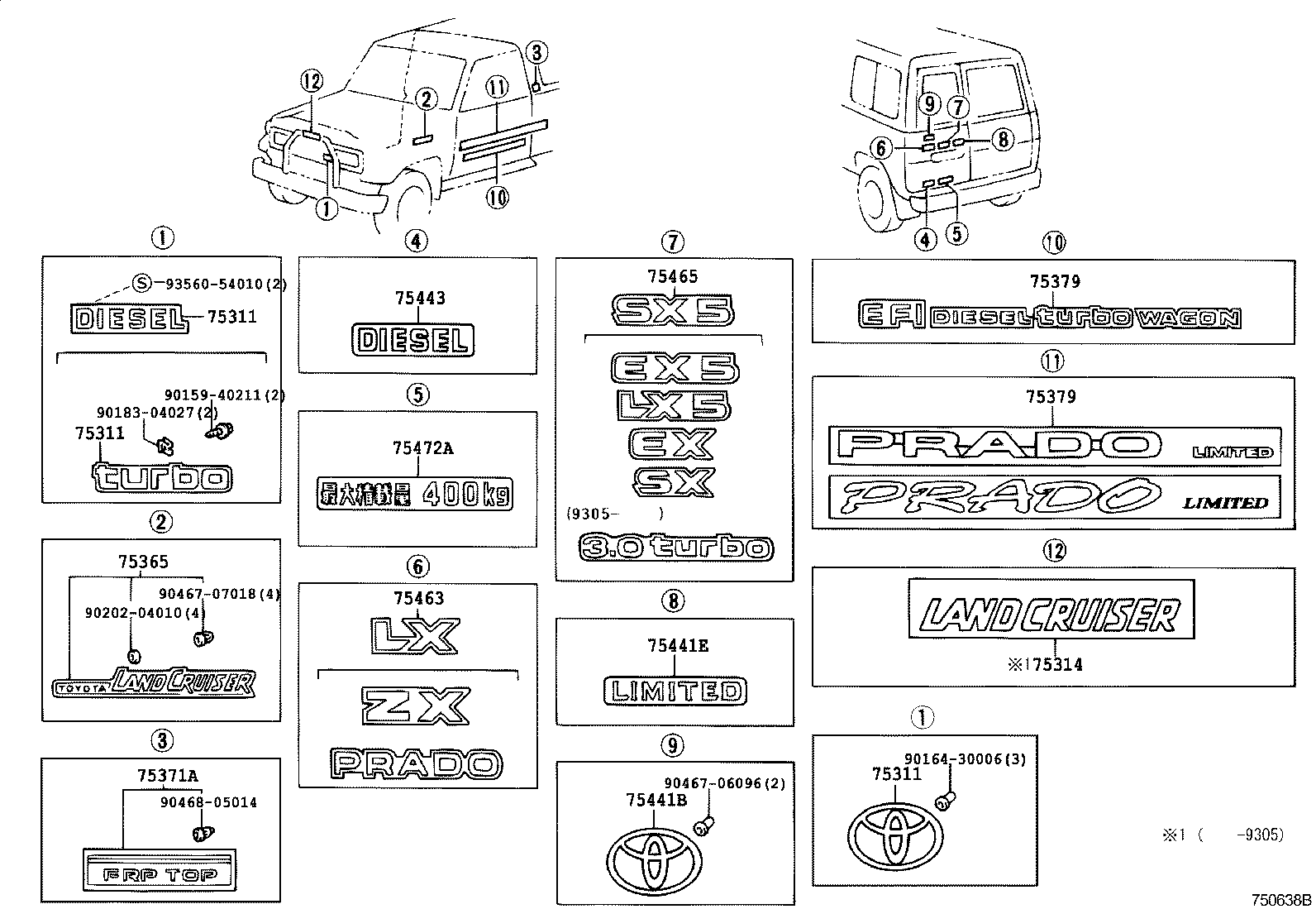  LAND CRUISER S T H T |  EMBLEM NAME PLATE