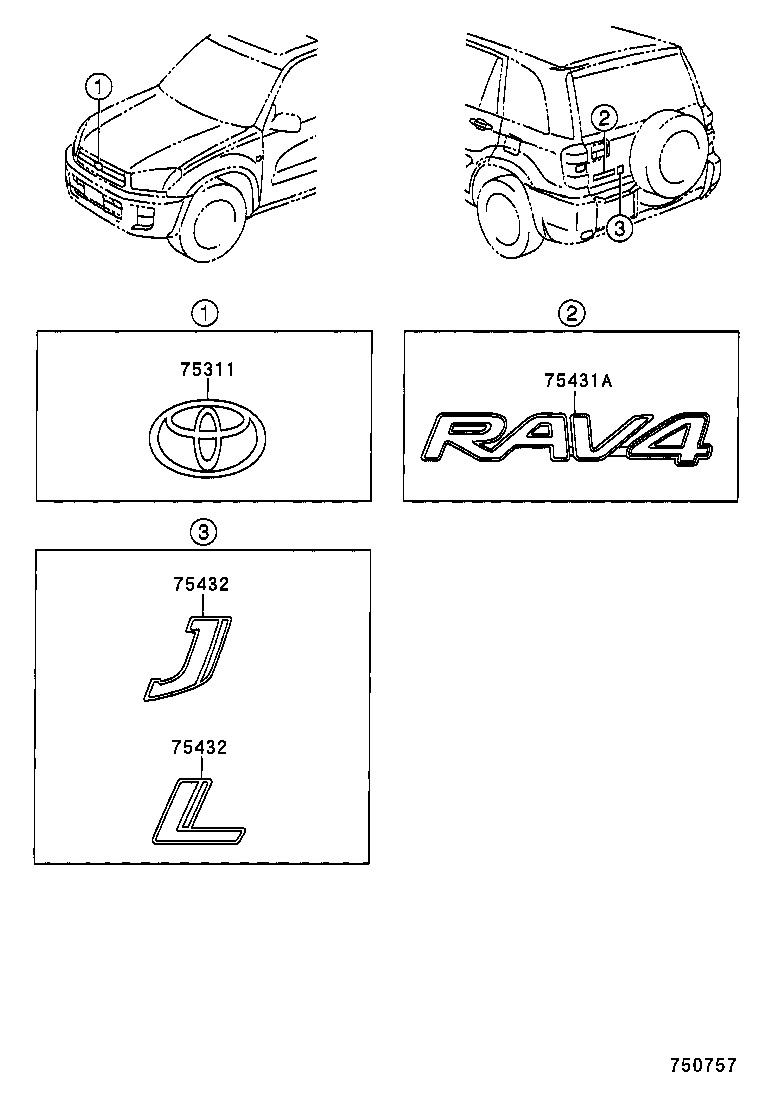  RAV4 J L |  EMBLEM NAME PLATE