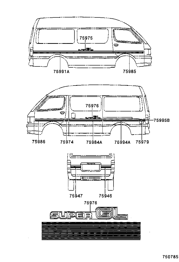  HIACE REGIUSACE |  BODY STRIPE