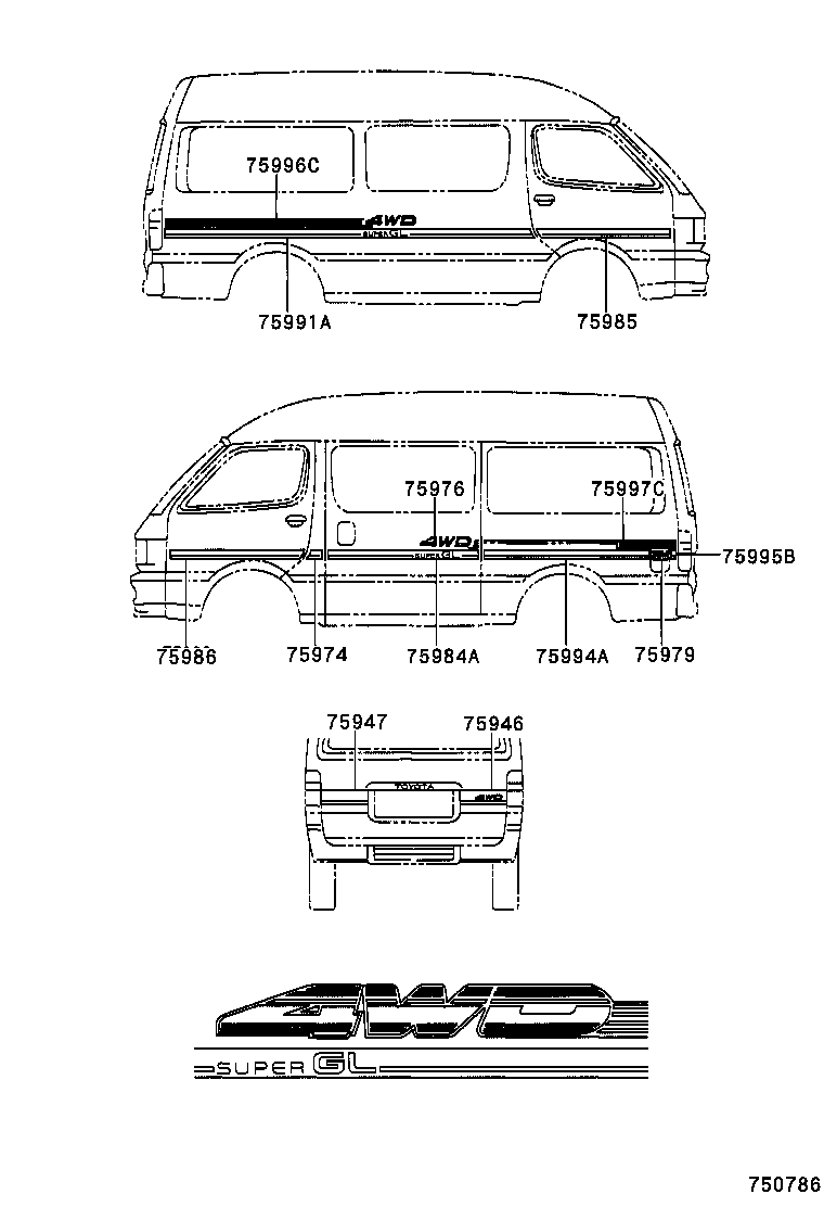  HIACE REGIUSACE |  BODY STRIPE