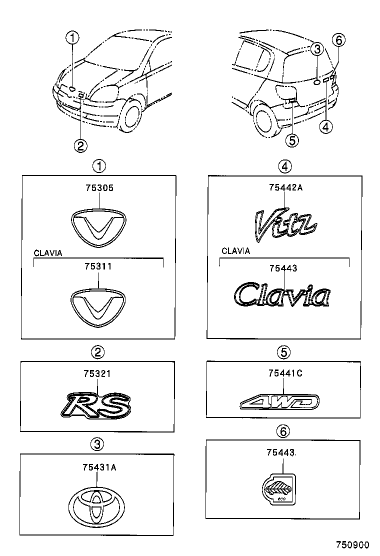  VITZ |  EMBLEM NAME PLATE EXTERIOR INTERIOR