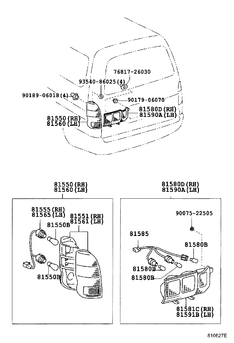  GRANVIA GRAND HIACE |  REAR COMBINATION LAMP
