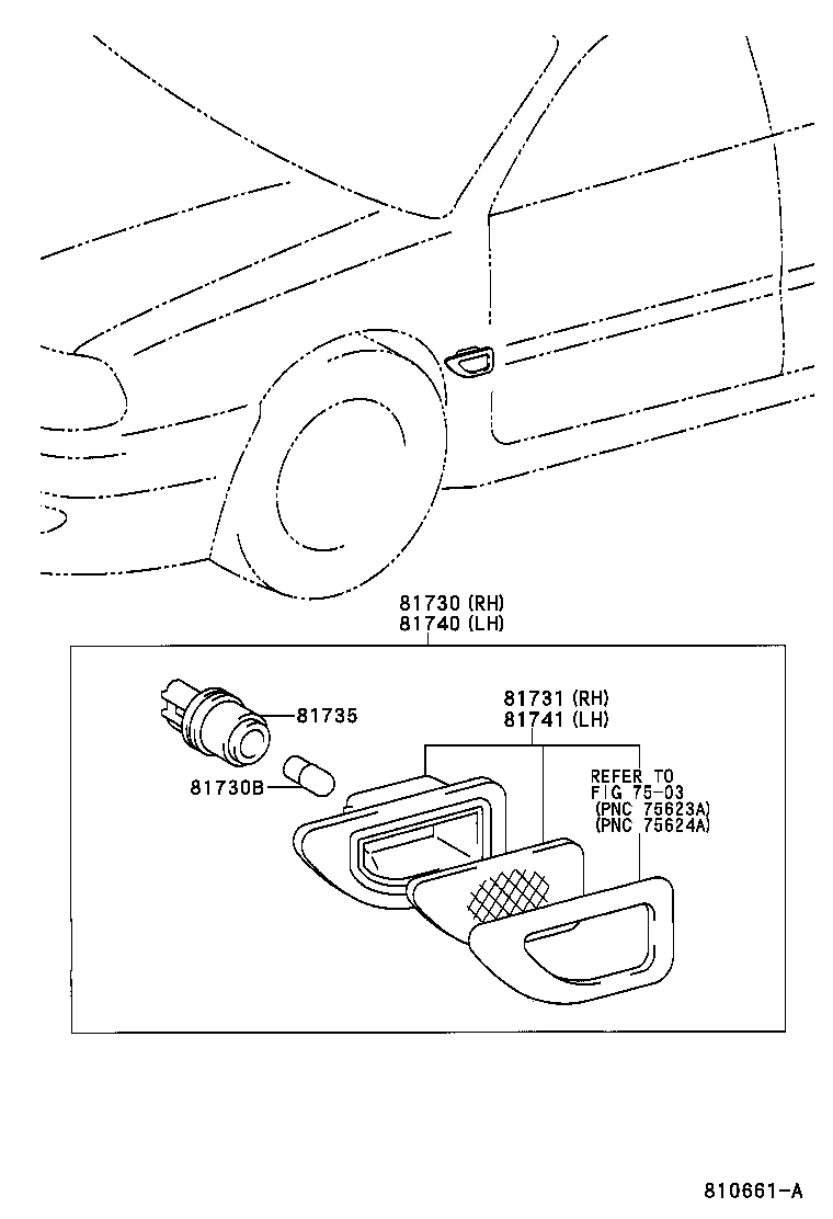  CALDINA |  SIDE TURN SIGNAL LAMP OUTER MIRROR LAMP