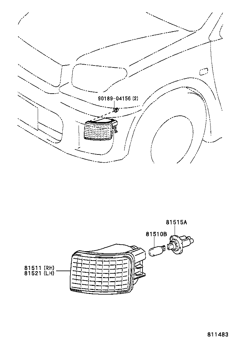  RAV4 J L |  FRONT TURN SIGNAL LAMP