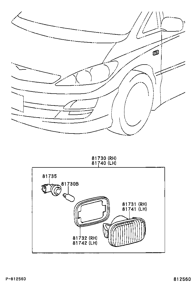  ESTIMA T L |  SIDE TURN SIGNAL LAMP OUTER MIRROR LAMP