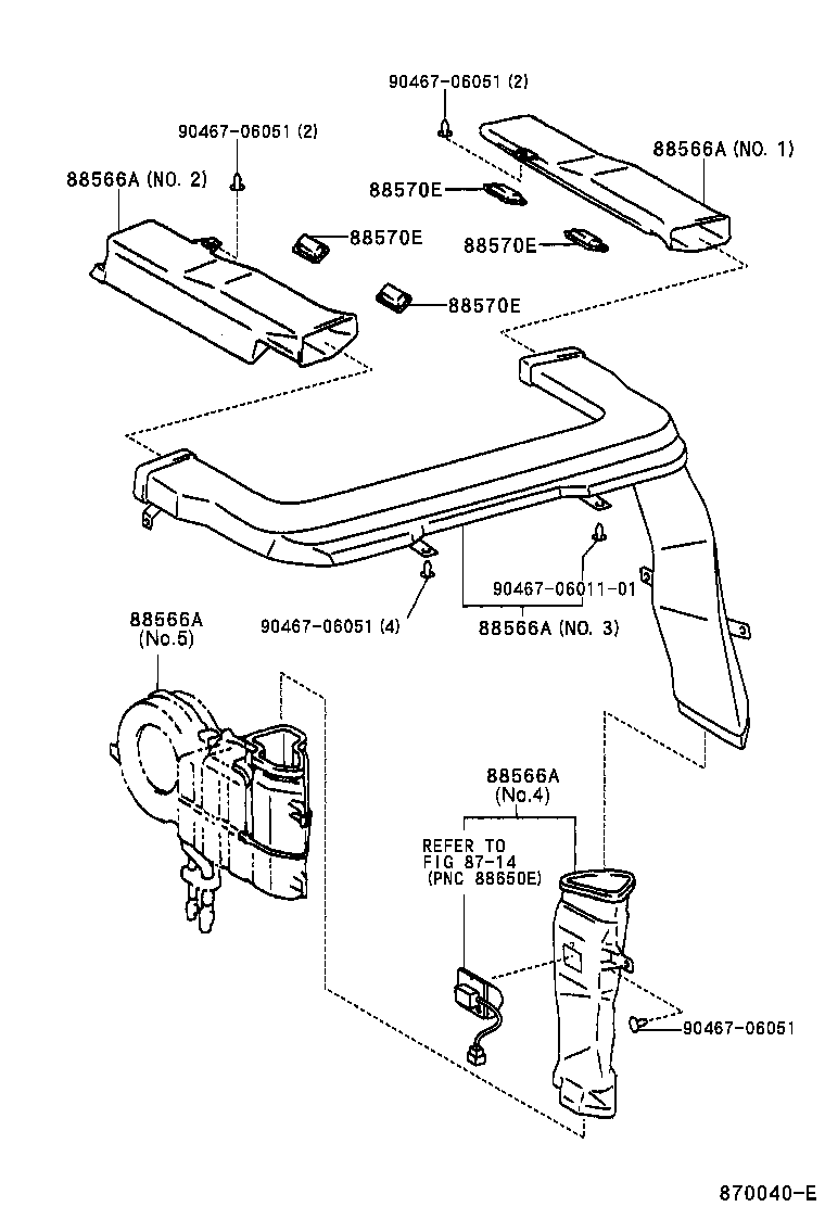  LAND CRUISER PRADO |  HEATING AIR CONDITIONING CONTROL AIR DUCT