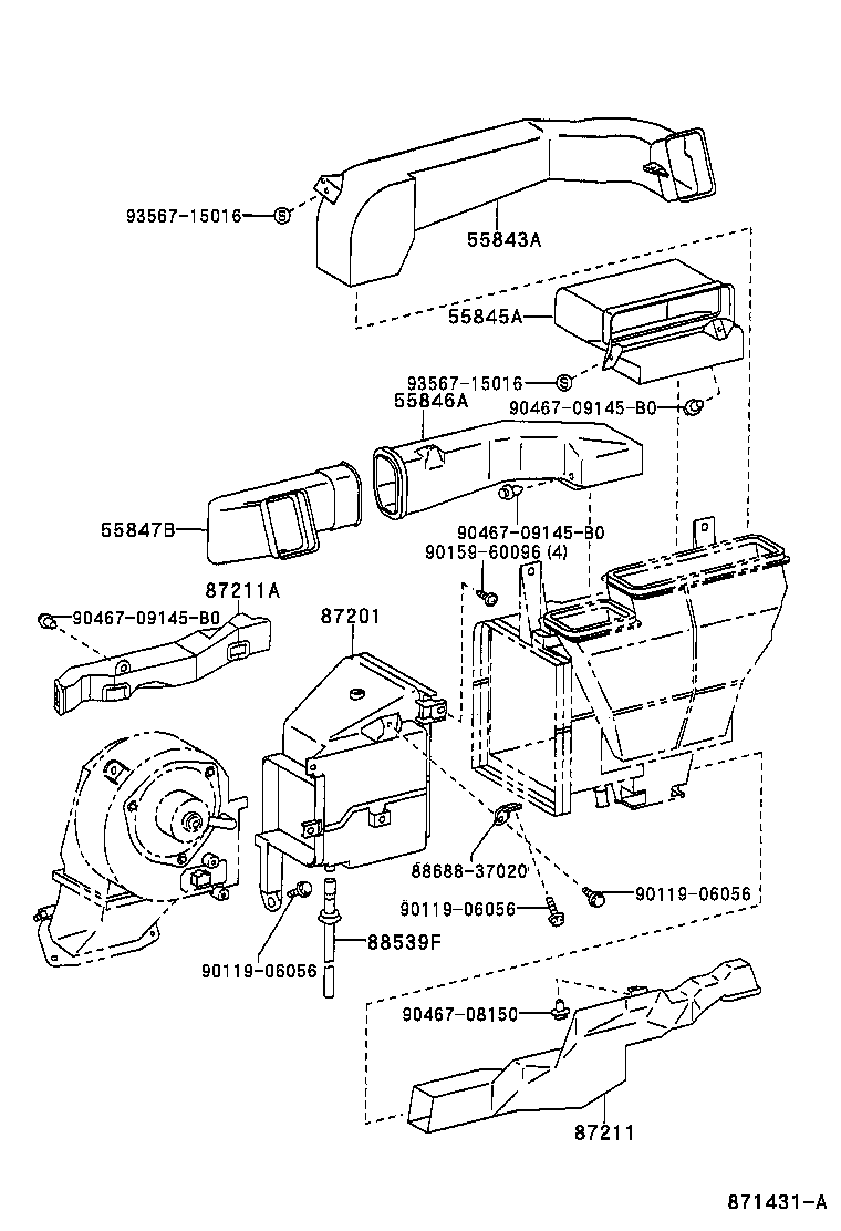  DYNA 200 TOYOACE G25 |  HEATING AIR CONDITIONING CONTROL AIR DUCT
