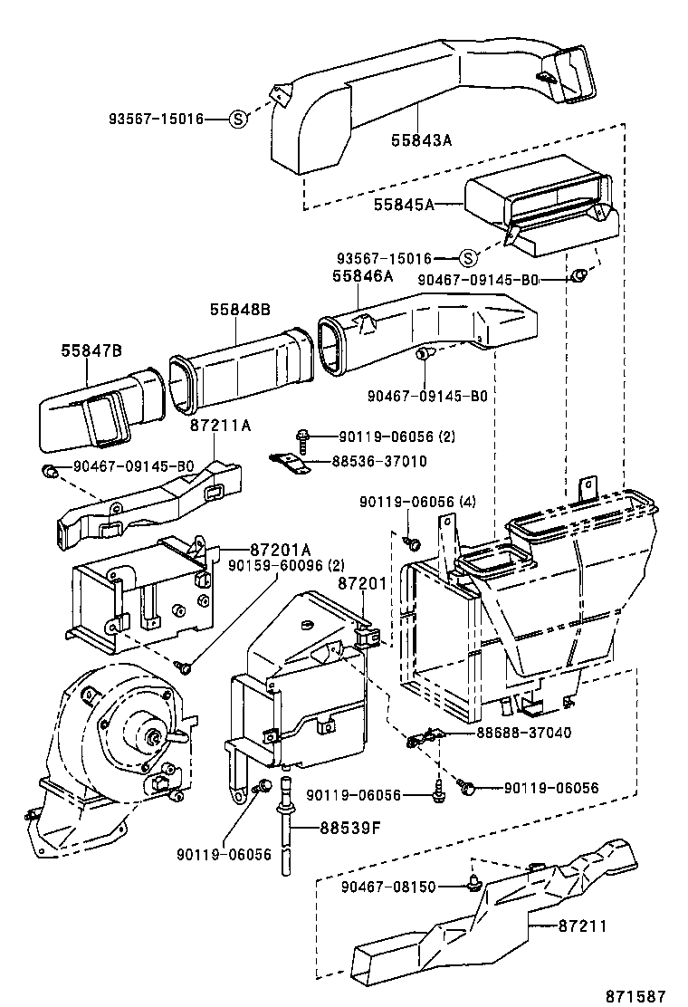  DYNA 200 TOYOACE G25 |  HEATING AIR CONDITIONING CONTROL AIR DUCT