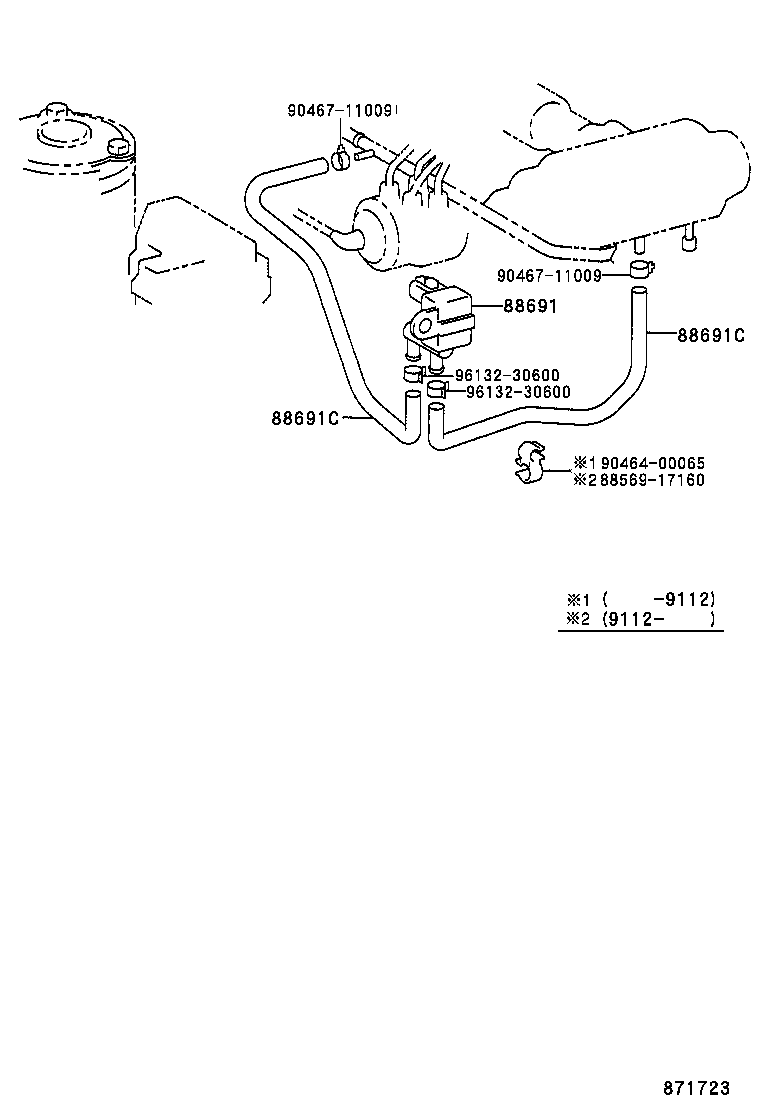  MR2 |  HEATING AIR CONDITIONING VACUUM PIPING