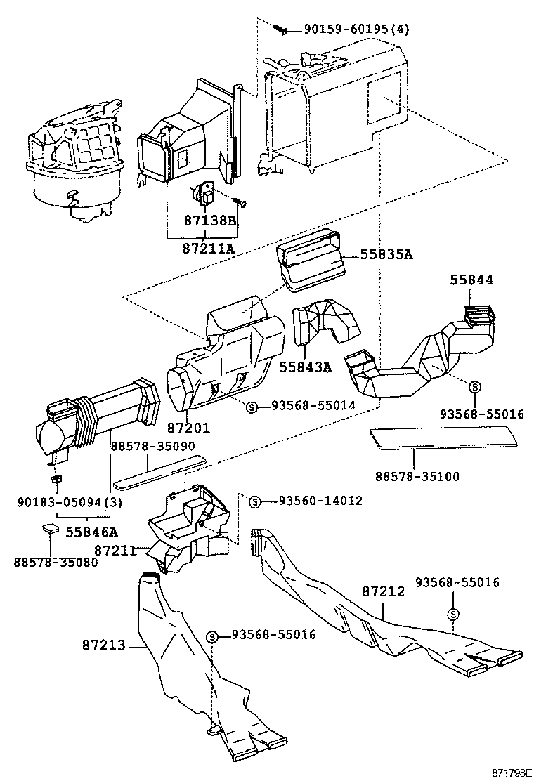  HILUX |  HEATING AIR CONDITIONING CONTROL AIR DUCT
