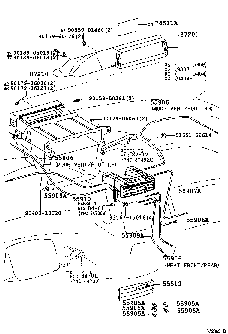  ESTIMA |  HEATING AIR CONDITIONING CONTROL AIR DUCT